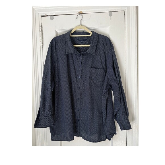 Tommy Hilfiger Tops - Tommy Hilfiger Women's Dress Shirt Size 3X Regular Fit Long Sleeve  Dark Blue